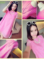 ชุดคลุมท้อง ผ้าไหมแก้วสีชมพู M,L,XL