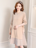 ชุดคลุมท้องแฟชั่นเทรนใหม่ แขนยาว มีโบว์ผูกด้านข้าง ใส่ได้ถึงคลอด สวยมากค่ะ M L XL XXL