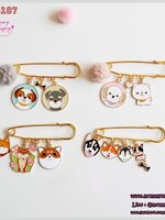 เข็มกลัดติดชุด เข็มกลัดคนท้อง ติดเพื่อความสวย หรือติดเพื่อความเชื่อก็ได้ น่ารักลงตัว เซตหมาน้อย