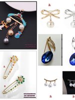 เข็มกลัดติดชุด สวย หรู ดูดี มีให้เลือกหลายสิบแบบ น่ารัก กันสารพัดเลยจร้าา Set VV