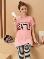 ชุดเสื้อคลุมท้อง+กางเกง 5ส่วน ลายน่ารัก เสื้อเป็นผ้ายืดนิ่มใส่สบาย M,L,XL,XXL