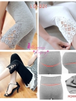 เลคกิ้งคนท้อง 4 ส่วนปลายลูกไม้น่ารักๆ มีสายปรับขนาดครรภ์ มี 3 สี M,L,XL