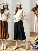 กระโปรงแฟชั่นคุณแม่ จีบรอบ ผ้ายืดตัว ทิ้งตัวทรงสวยยับยาก มีผ้าพยุงครรภ์ มีสายปรับขนาดครรภ์ ไม่อึดอัดเลยค่ะรุ่นนี้ M,L,XL,XXL