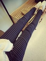 กางเกงคนท้อง ลายสก๊อตดำลายขาว ผ้าดีใส่สบาย