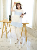 เสื้อคลุมท้อง แขนสั้น ฟ้าขาว