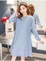 ชุดคลุมท้องแฟชั่นเทรนใหม่ แขนยาว มีโบว์ผูกด้านข้าง ใส่ได้ถึงคลอด สวยมากค่ะ M L XL XXL