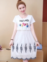 ชุดคลุมท้องเปิดให้นมแฟชั่น ผ้า cotton นิ่มใส่สบาย ลายสวย มีเชือกผูกปรับขนาดครรภ์ M,L,XL,XXL