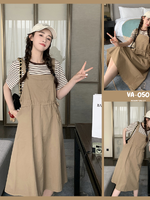 เอี๊ยมกระโปรง+เสื้อแขนสั้น เนื้อผ้าดีมาก มีเชือกปรับขนาดครรภ์ได้ มีกระเป๋าข้าง และกระเป๋ากลางชุดนี้ น่ารักมากบอกเลย M L XL XXL