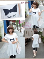 เสื้อคลุมท้อง สีขาว ผ้านิ่มใส่สบาย memory L,XL