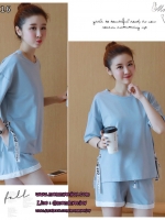 ชุดเสื้อ+กางเกงคนท้อง ผ้ายืดเนื้อดี ด้านข้างผูกด้วยเชือกสวยค่ะ กางเกงเอวต่ำปรับขนาดด้วยเชือกผูก M,L,XL,XXL