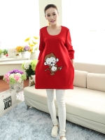 เสื้อคลุมท้อง แขน4ส่วน ปักลายลิงจ๋อ XL,2XL,3XL