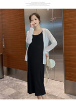 เดรสคลุมท้องแฟชั่นสบายๆ ผ้า Cotton spandex เนื้อนิ่ม ใส่สบายไม่ต้องรีด ผ้านุ่มเย็น มาพร้อมเสื้อคลุม สวยๆ M L XL XXL