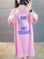 ชุดคลุมท้องแฟชั่นน่ารัก ผ้ายืดนิ่ม คอวี ไม่ร้อน ลายและสี น่ารักสวยตรงแบบ M L XL XXL