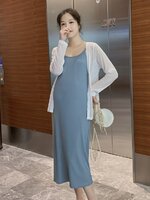 เดรสคลุมท้องแฟชั่นสบายๆ ผ้า Cotton spandex เนื้อนิ่ม ใส่สบายไม่ต้องรีด ผ้านุ่มเย็น มาพร้อมเสื้อคลุม สวยๆ M L XL XXL