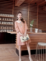 ชุดคลุมท้องสไตล์เกาหลีแขน4ส่วน ลายน่ารัก สีพาสเทล คอบัว มีเชือกปรับขนาดครรภ์ M L XL XXL