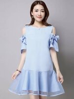 ชุดคลุมท้อง หลังลูกไม้ เปิดใหล่แขนระบาย M,L,XL