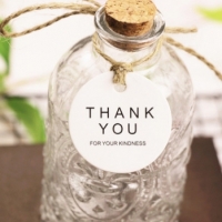 ป้ายแท็กห้อยสินค้า Thank you สีขาว แพคละ 100 ชิ้น