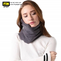 หมอนรองคอใส่ขับรถ ผ้าพันรองคอสำหรับท่องเที่ยว Travel Pillow สีเทา