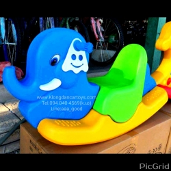 ช้างโยกเยก3สีตัวใหญ่ พลาสติกหนามาก สีสด