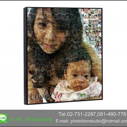Mosaic Photo ขนาด 30x40นิ้ว + กรอบลอย เคลือบด้าน