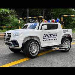 รถเด็กกะบะเบนซ์ตำรวจ4×4💥บังคับบนมือถือiphoneได้💥(5มอเตอร์,แบต12v7a, รีโมทบูลทูธ, ล้อสไลด์ได้,มีเสียงไซเรน, เล่นUSB Mp3, มีที่เหยียบพับได้, ออกตัวสมูท, มีโช้ค) แถม!ตะกร้าใส่ของ