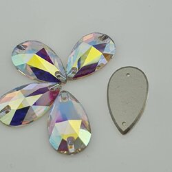 คริสตัลหยดสำหรับเย็บชุดลิเก แบบเหมือนของแท้และแบบกระจกมีขนาดหยดน้ำเล็กและหยดน้ำใหญ่