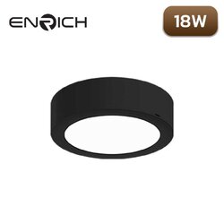โคมไฟดาวน์ไลท์ LED หน้ากลม 18W ENRICH EASY-O สีดำ