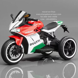 รถมอไซค์เด็กบิ๊กไบค์ดูคาติแบตเตอรี่💥คันใหญ่ บูลทูธเพลงได้💥(2มอเตอร์,แบต12v4.5a, เล่นusd mp3)