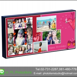 นาฬิการูปภาพตัวเอง กรอบลอย เคลือบด้าน ขนาด 6x12 นิ้ว