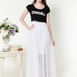 ((พร้อมส่ง)) เสื้อผ้าแฟชั่นผู้หญิง : เสื้อสีดำแฟชั่น เสื้อสีดำคลุมชุดสีขาว เก๋ เก๋ดีจ้า