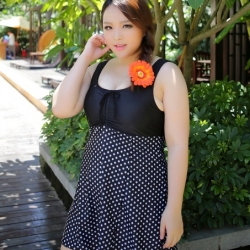 ชุดว่ายน้ำคนอ้วนพร้อมส่ง:ชุดว่ายน้ำแฟชั่นสีดำแต่งลายจุดสีขาว กางเกงขาสั้นใส่ด้านในน่ารักมากๆจ้า:รอบอก38-48นิ้ว เอว38-46นิ้ว สะโพก40-48 จ้า