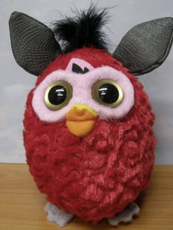 นกฮูกแฟนซี สีแดง-ดำ ขนาด 8 นิ้ว