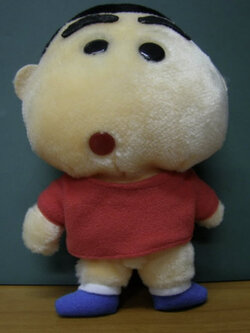 ตุ๊กตาชินจังใส่เสื้อ แต่ไม่นุ่งกางเกง ขนาด 8 นิ้ว (มือสอง)