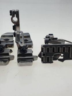 ตีนผีพิเศษแบบล้อสำหรับจักรโพ้งอุตสาหกรรม สี่เส้น สำหรับเย็บผ้ายืด เย็บงานหนัง งาน PVC