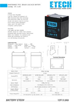 12V 5.5AH ETECH