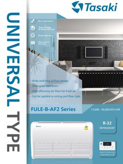 เครื่องปรับอากาศ TASAKI แบบแขวนใต้ฝ้า ขนาด 13,648 BTU รุ่น FULE13B-AF2