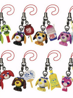 ที่ห้อยมือถือ ชุดหมาน้อยในถ้วยชา 8 ชิ้น ขนาด 1 นิ้ว