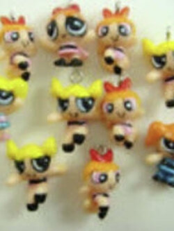 โมเดลตัวการ์ตูน Powerpuff Girls ชุด 10 ตัว ขนาด 0.75 นิ้ว
