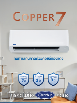 แอร์ CARRIER แบบติดผนัง ขนาด 9,200 BTU รุ่น 42TSAA010 (FIXED SPEED) (COPPER7)