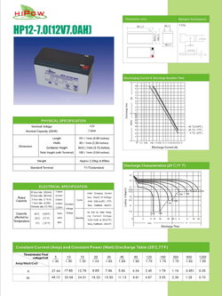 12V 7.0AH HIPOW
