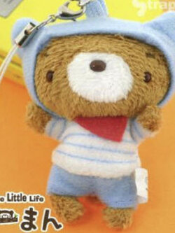 ตุ๊กตาห้อยโทรศัพท์มือถือ คุแมน (Kuman) ชุดสีฟ้า