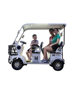 รถไฟฟ้า 4 ล้อ 3 ที่นั่ง รุ่น M-03 ยี่ห้อ CLP CAR ขับแฮนด์บิด ขาว