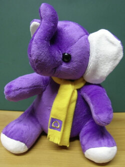 ตุ๊กตาช้างนั่งสีม่วง (SCB) ขนาด 9 นิ้ว