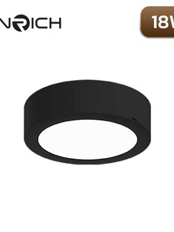 โคมไฟดาวน์ไลท์ LED หน้ากลม 18W ENRICH EASY-O สีดำ