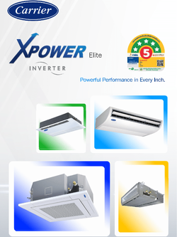 แอร์ CARRIER แบบสี่ทิศทาง ขนาด 13,300 BTU รุ่น 40TGV0131UP/38TGV0131A1 (INVERTER) (XPOWER)