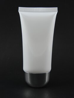 หลอดโฟม 50 กรัม สี ขาว (ฝาเงิน) แพคละ 5 ชิ้น