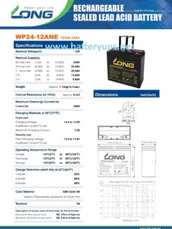 12V 24AH LONG ทรงสูง