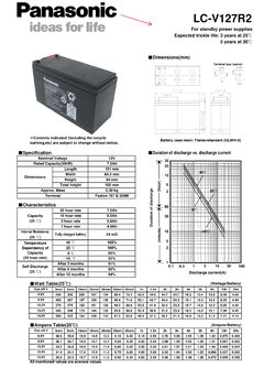 12V 7.2AH PANASONIC LC-V127R2NA