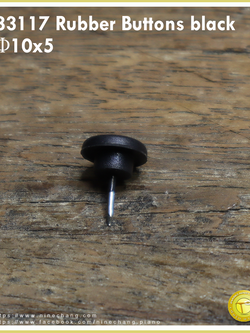 33117 Rubber Buttons black Φ10x5