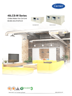 เครื่องปรับอากาศ CARRIER VRF แบบท่อแขวนใต้ฝ้า CHILLED WATER, CEILING DUCT (BELT DRIVE) PM2.5 รุ่น 40LCS006W4